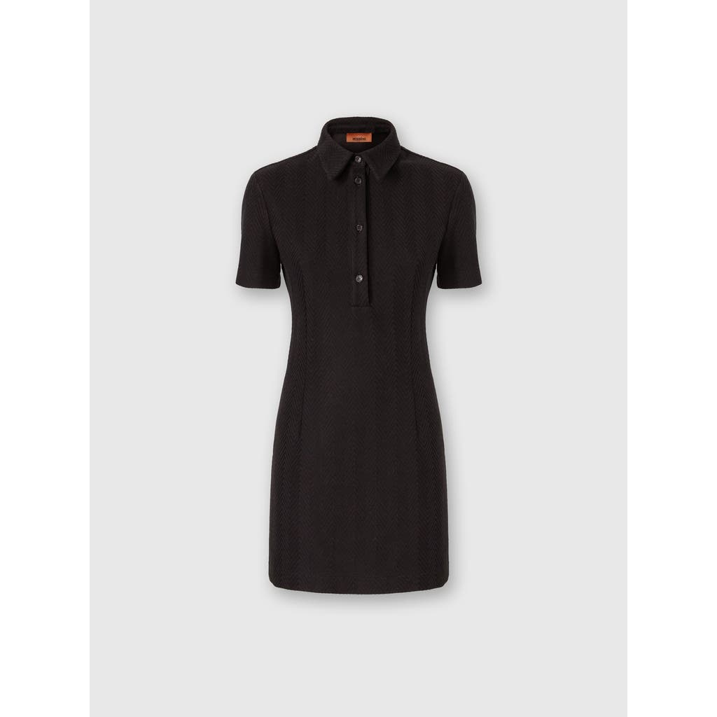 Missoni Polo Mini Dress With Zigzag Pattern In Black