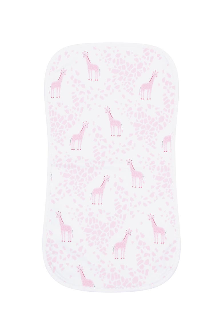 Baby Girl Cotton Burp Cloth, Alternate, color, Pink Giraffe
