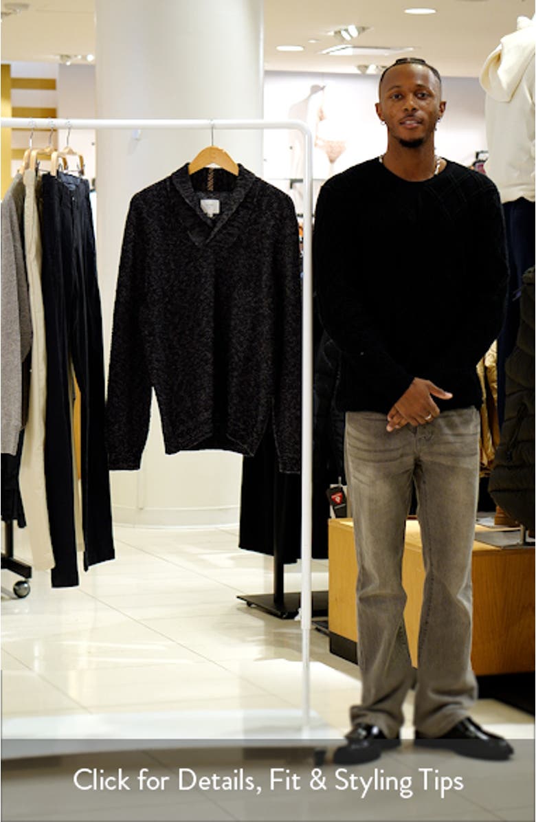 Marled Cotton Shawl Collar Sweater, sales video thumbnail