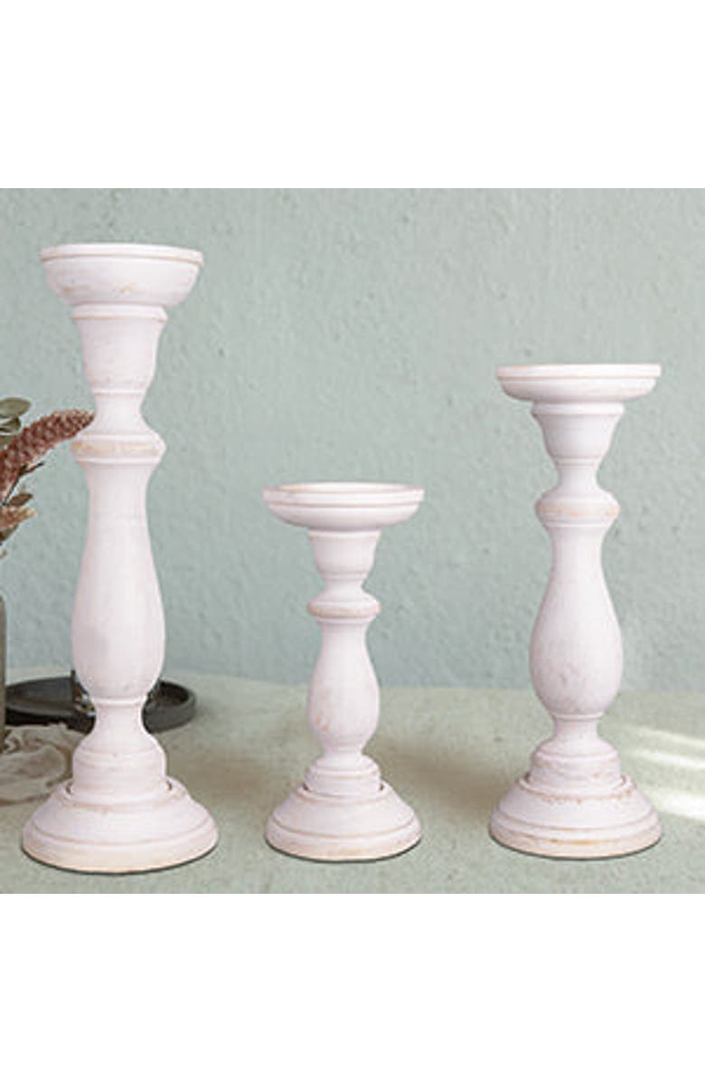 Mela Artisans Tuli Pillar Candle Holder Set, Alternate, color, Natural