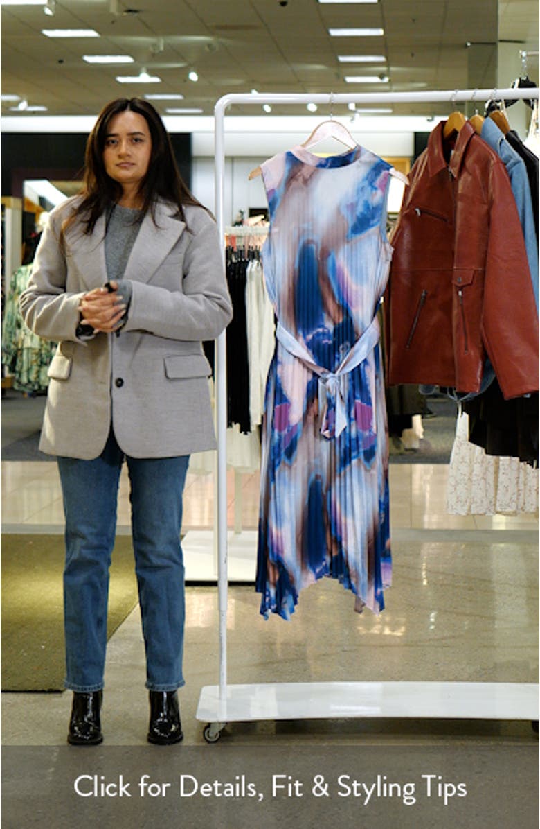 Pleated Tie Waist Midi Dress, sales video thumbnail