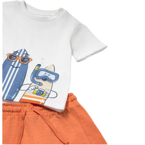 Mayoral Shorts And Surf T-shirt Set In Coral
