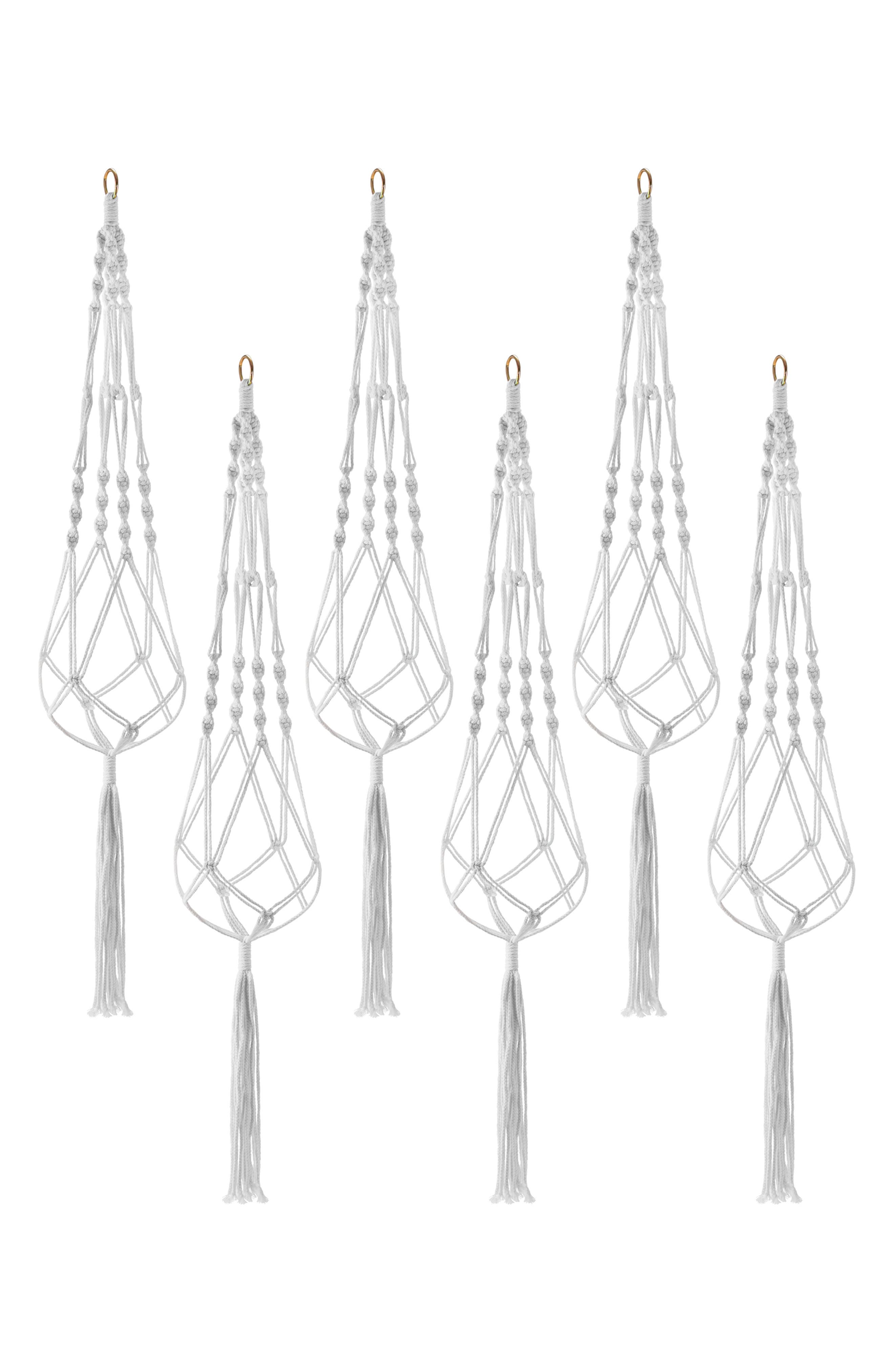 Set of 6 Macrame Plant Hangers
