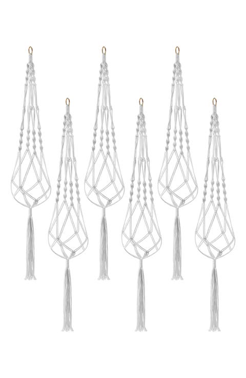 Set of 6 Macrame Plant Hangers