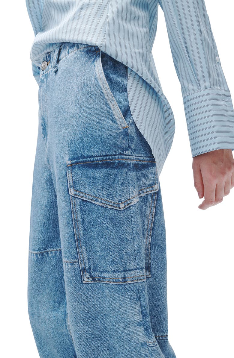 rag & bone Indiana Stripe Poplin Button-Up Shirt, Alternate, color, Coolblustr