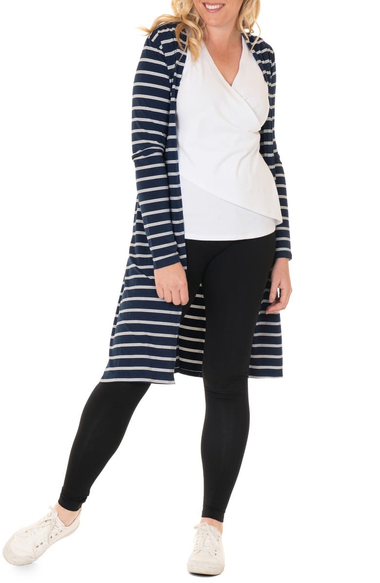 Angel Maternity Cardigan, Top & Leggings Maternity/Nursing Set, Main, color, 