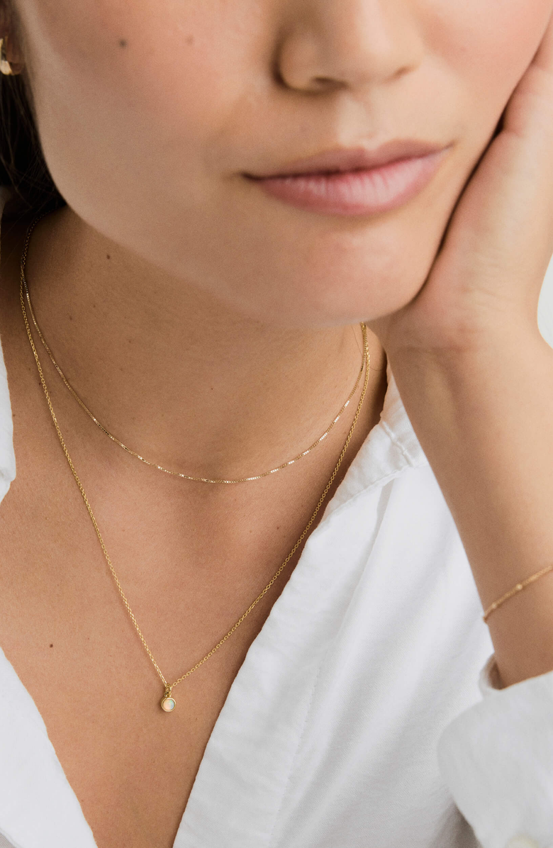 MEJURI Sia Birthstone Pendant Necklace, Alternate, color, Opal