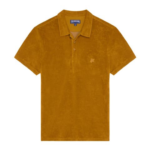 Men Terry Polo Shirt Solid