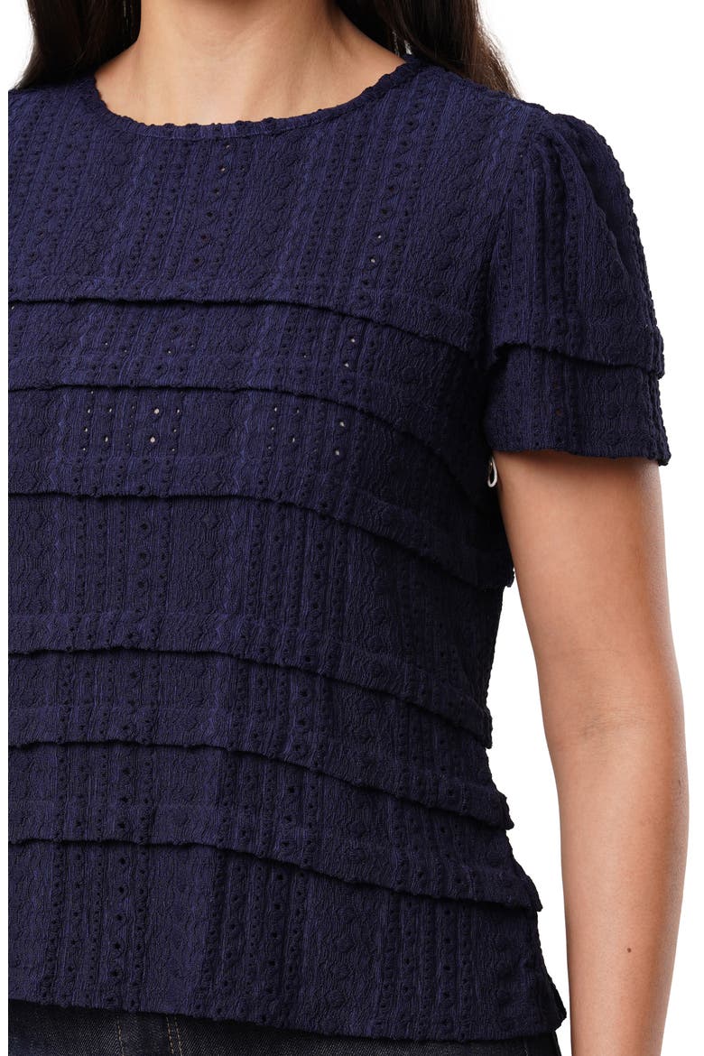 Eyelet Ruffle Top, Alternate, color, NAVY