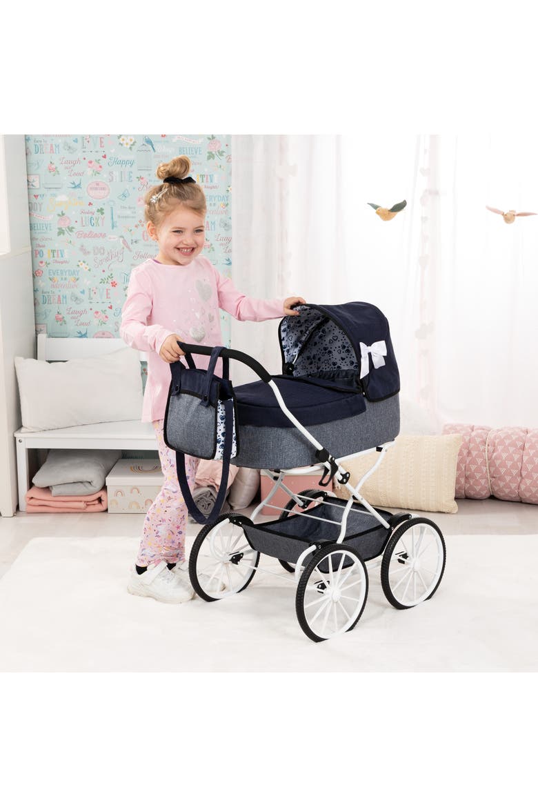 Doll Pram Classic, Bassinet Push Stroller, Dolls Up To 18 Inches, Kids 3+, Alternate, color, Multicolored