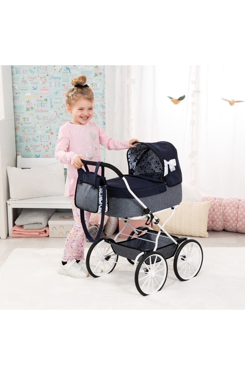 Bayer Design Doll Pram Classic, Bassinet Push Stroller, Dolls Up To 18 Inches, Kids 3+, Alternate, color, Multicolored