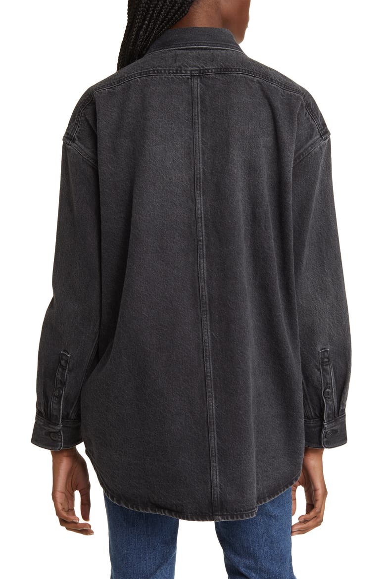 Heavyweight Denim Oversize Button-Up Shirt, Alternate, color, LUNAR WASH