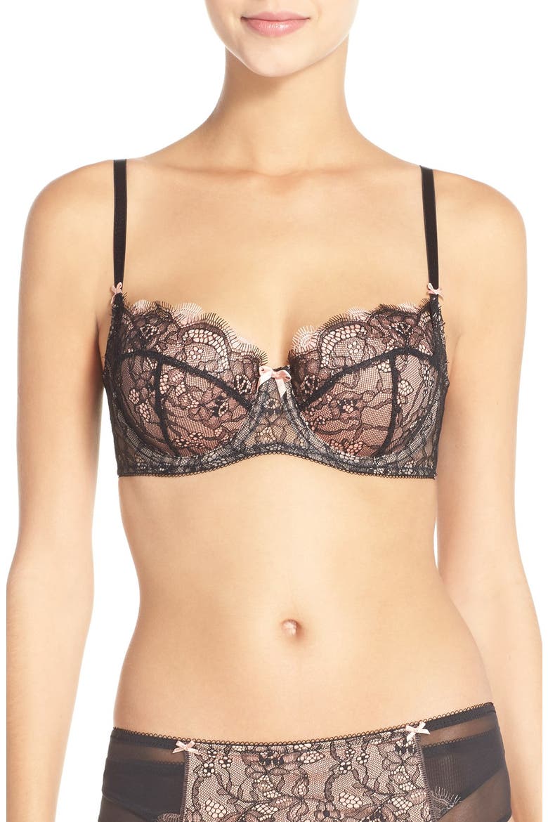 'b.sultry' Balconette Bra, Main, color, NIGHT/ PEACH BEIGE
