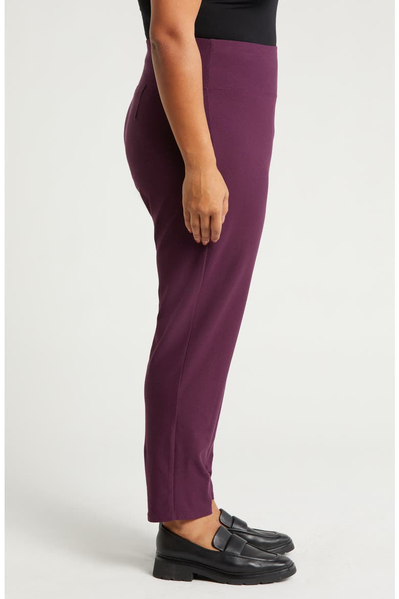 High Waist Slim Stretch Ankle Pants, Alternate, color, BLACKBERRY