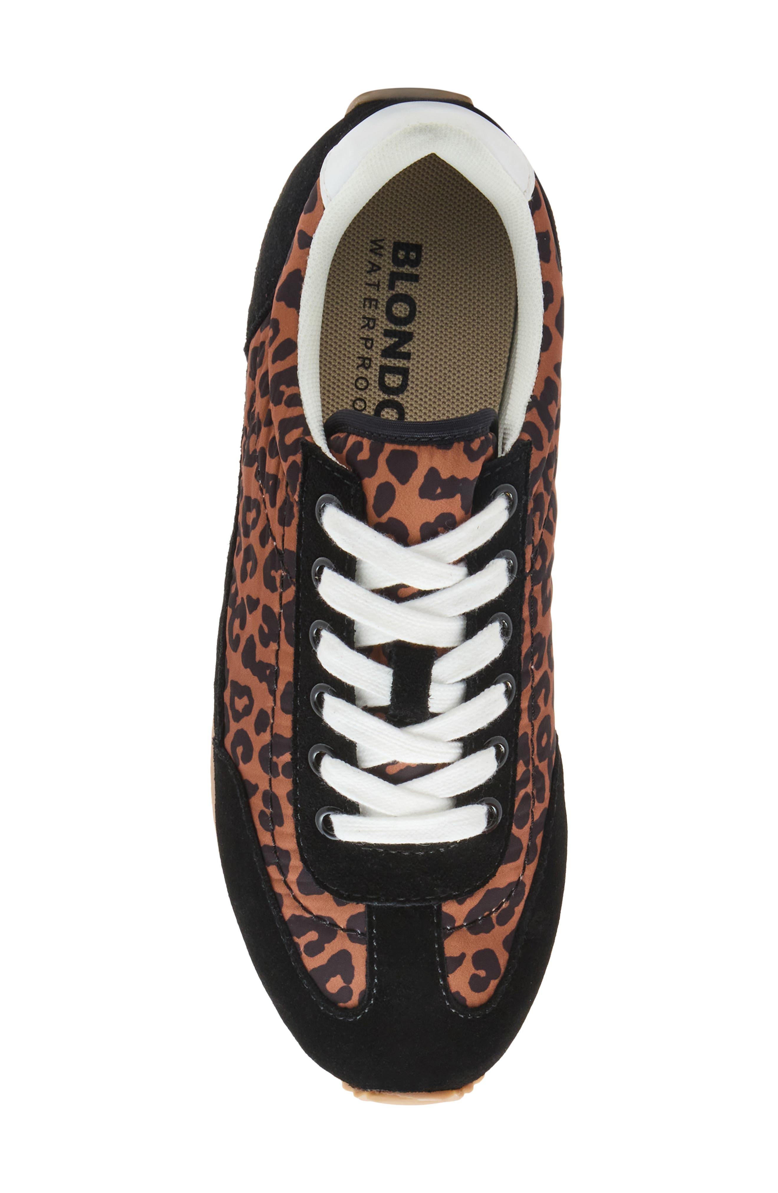 Ersula Low Profile Waterproof Sneaker, Alternate, color, LEOPARD NYLON