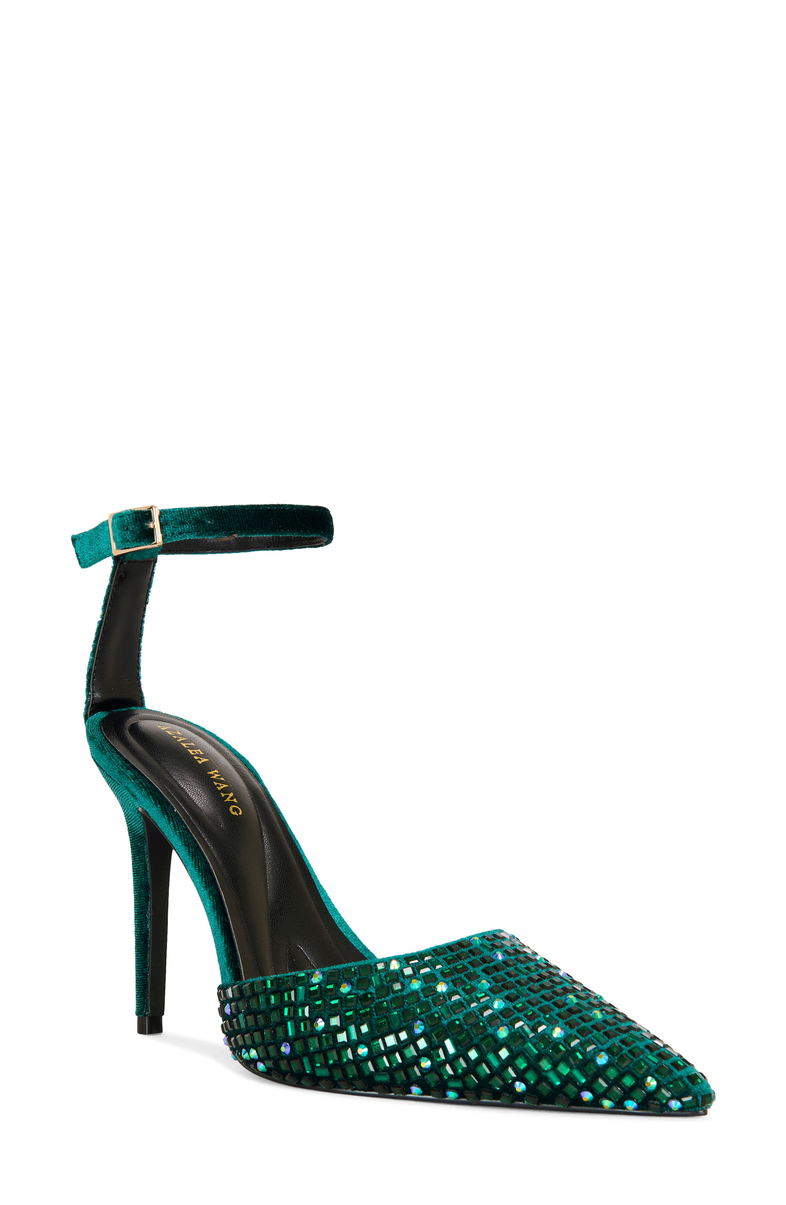 AZALEA WANG Waraia Ankle Strap Pointed Toe Pump, Main, color, Emerald