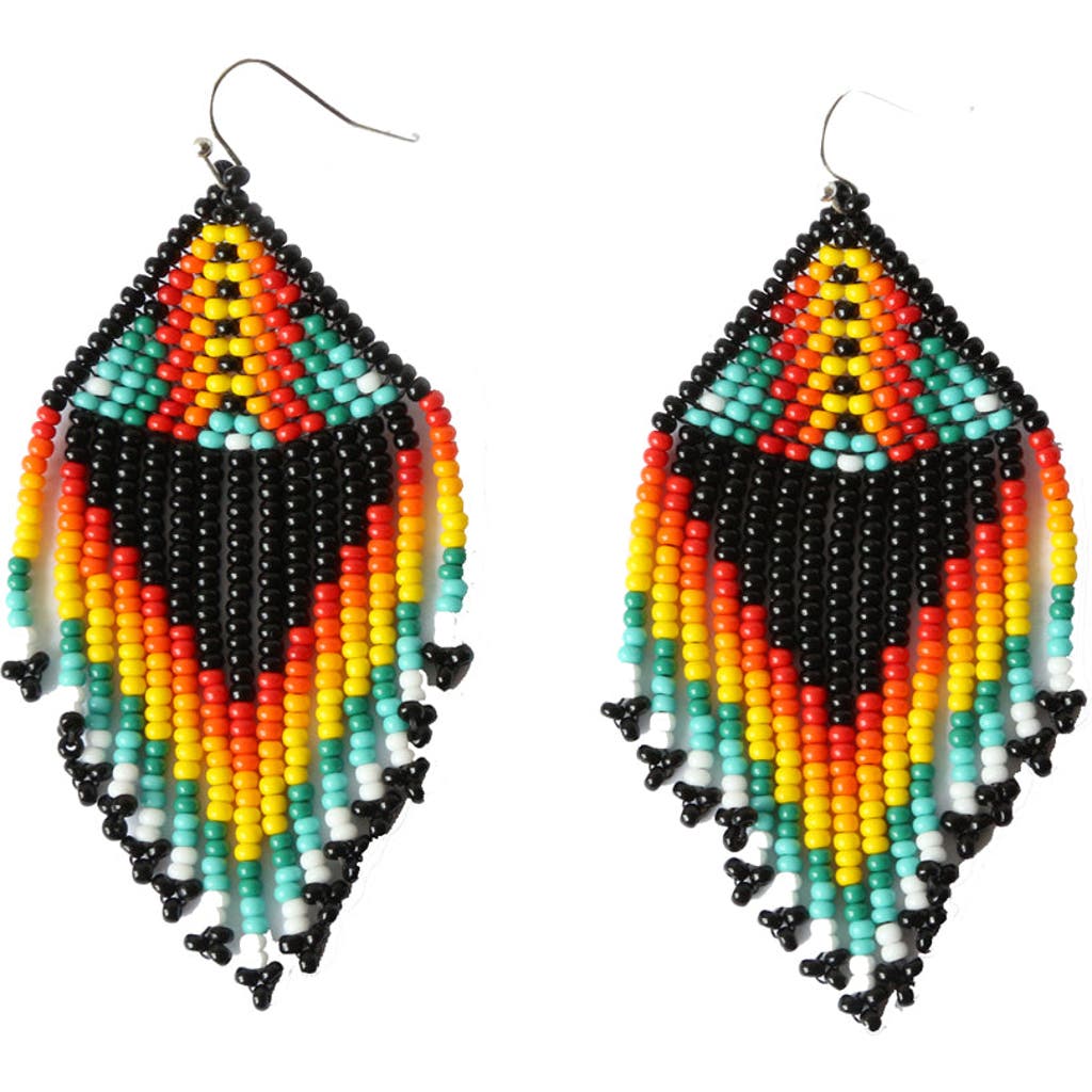 Fosterie Flame Embera Earrings In Orange