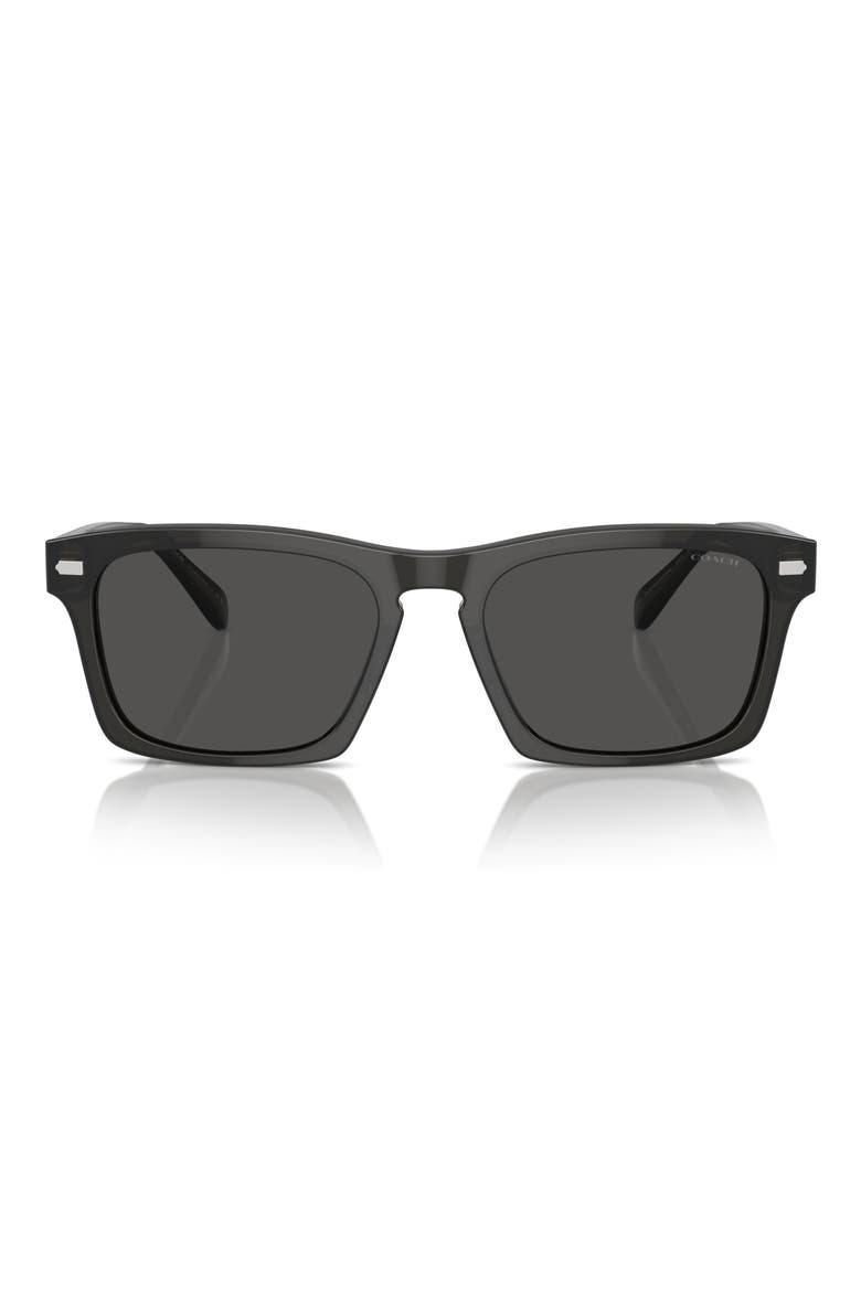 57mm Square Sunglasses, Main, color, DARK GREY / GREY SOLID