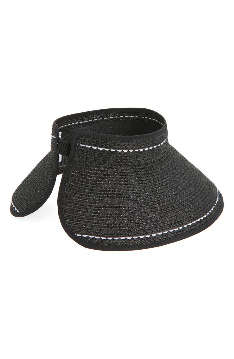 NORDSTROM RACK Contrast Stitch Visor, Alternate, color, Black