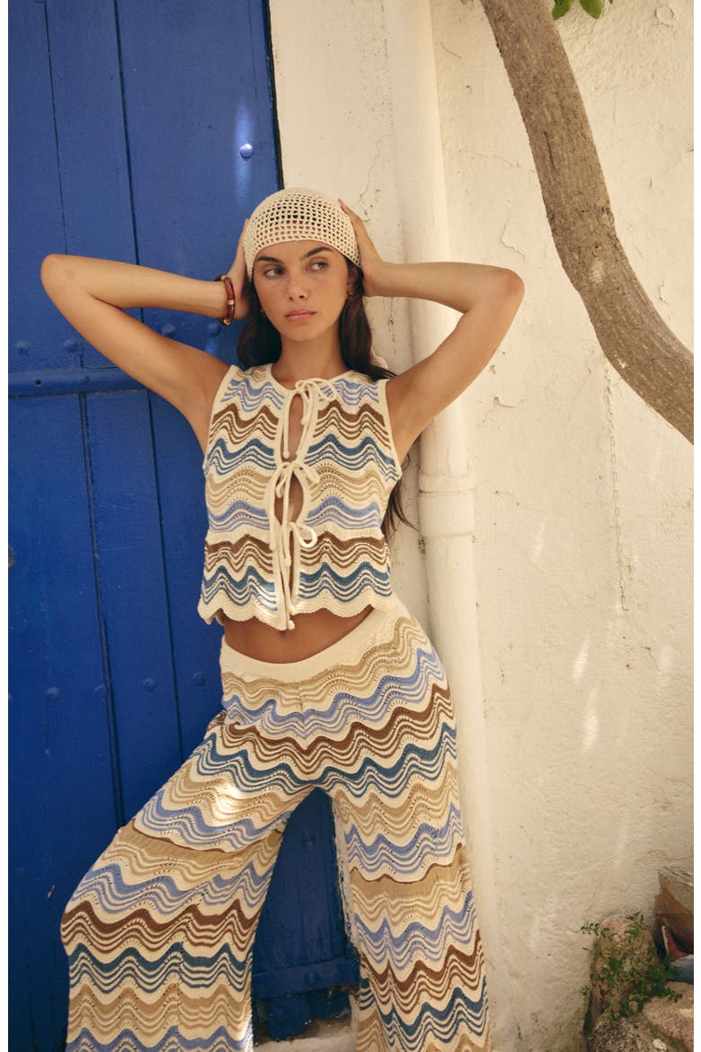 Kari Open Stitch Cover-Up Pants, Alternate, color, WHITE/ MULTICOLOR
