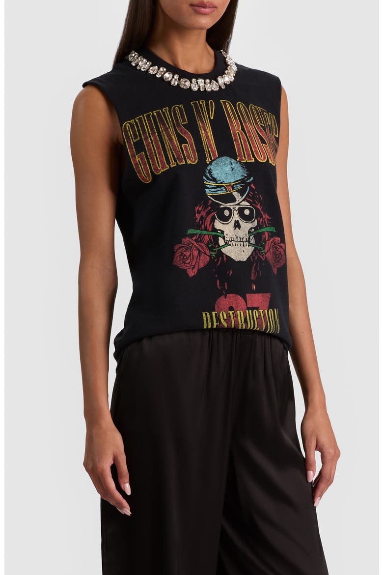 Micah Rhinestone Detail Graphic Muscle T-Shirt, Alternate, color, GUNS N ROSES