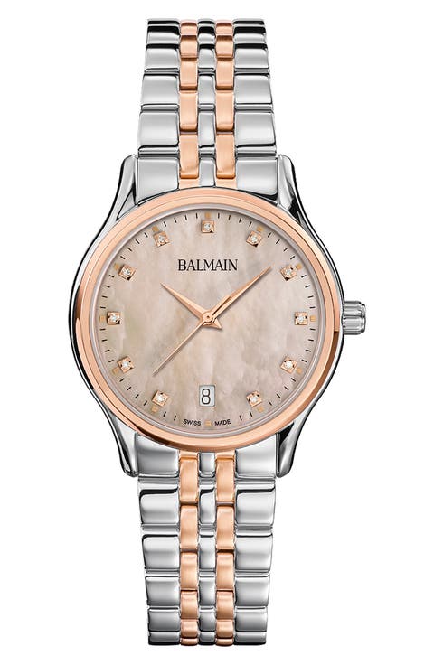 Beleganza Diamond & Mother-of-Pearl Bracelet Watch, 32mm