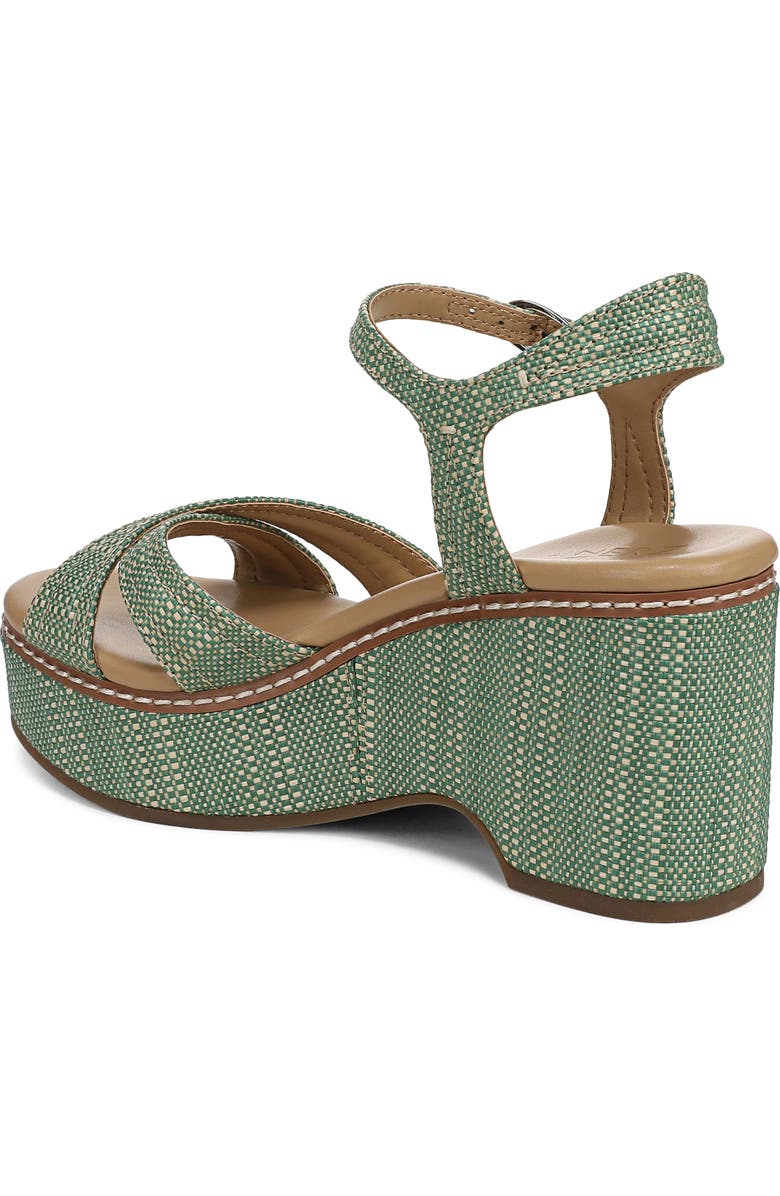 Naturalizer Dovie Raffia Ankle Strap Platform Sandal, Alternate, color, Green Mutli