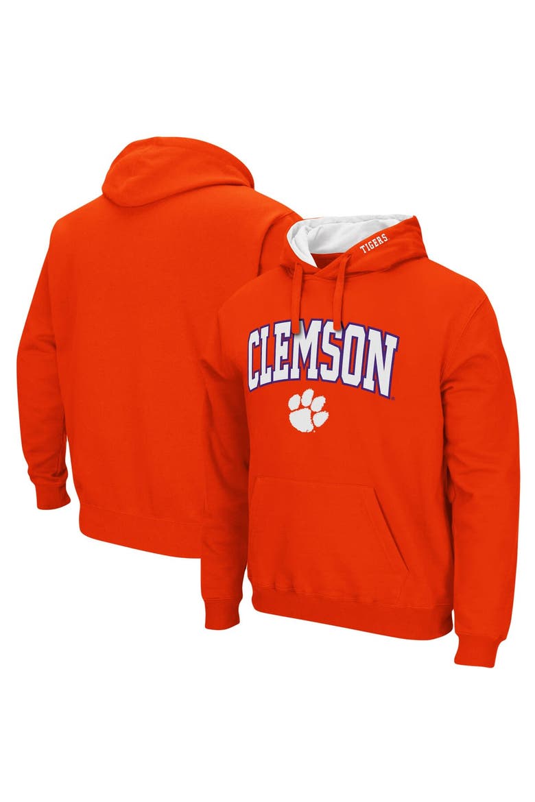 Men's Colosseum Orange Clemson Tigers Arch & Logo 3.0 Pullover Hoodie, Main, color, Orange