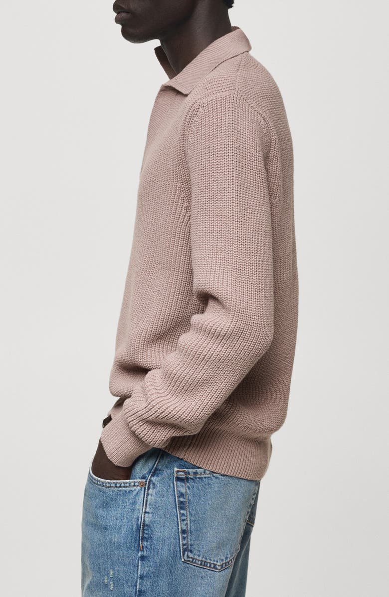 MANGO Shaker Stitch Polo Sweater, Alternate, color, 