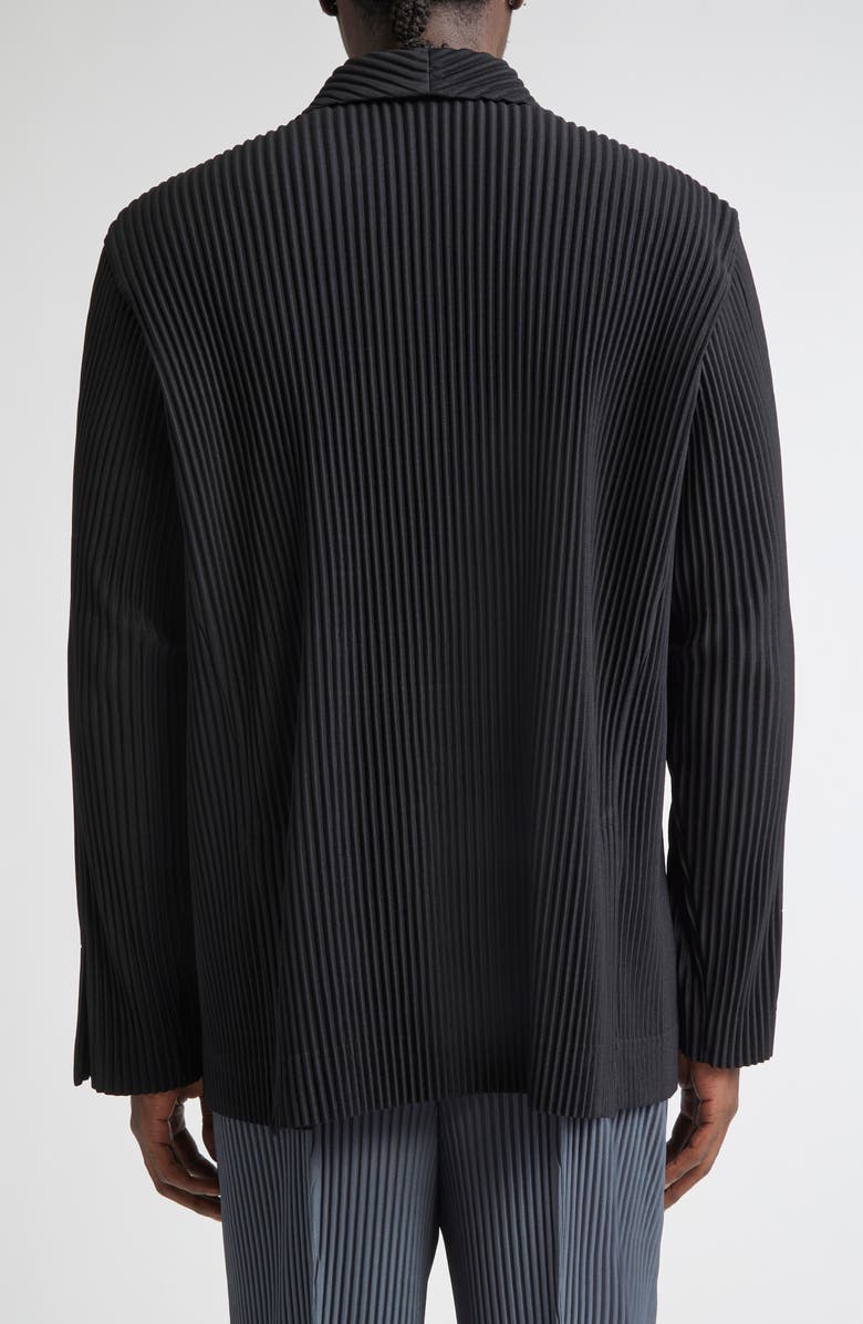Homme Plissé Issey Miyake Tailored Pleats 1 Double Breasted Jacket, Alternate, color, Black