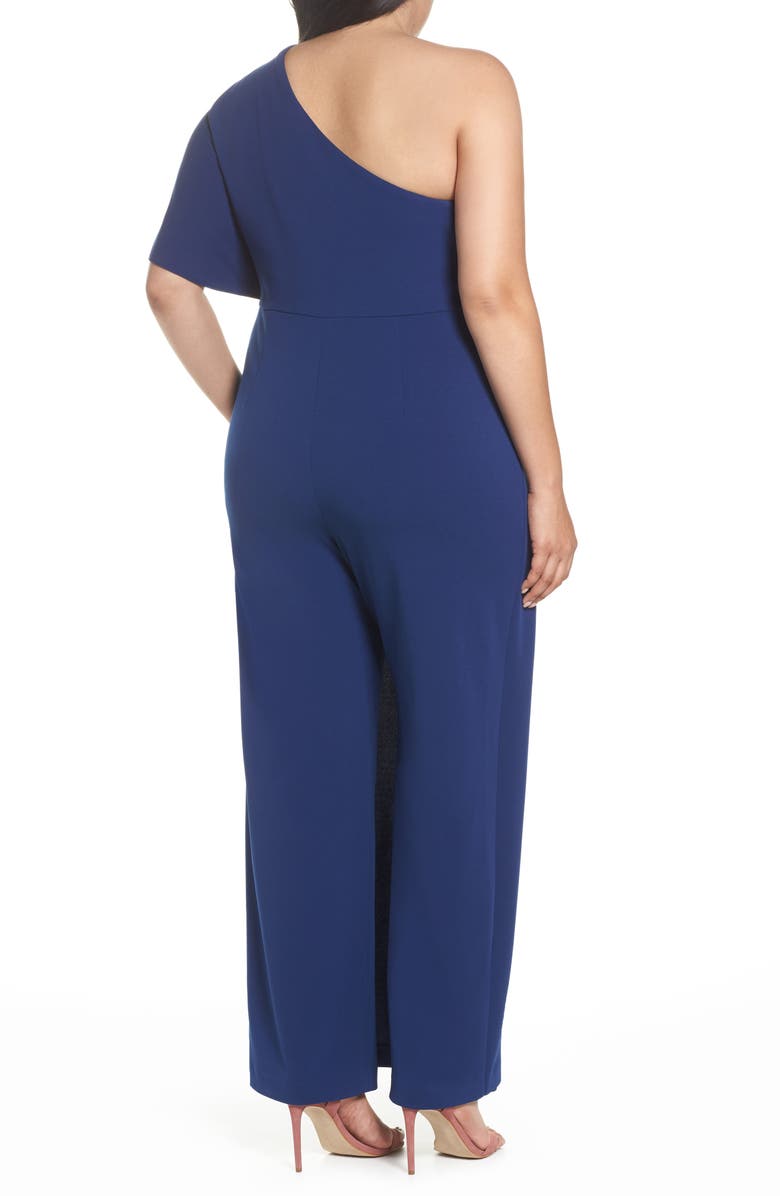 Adrianna Papell One-Shoulder Jumpsuit, Alternate, color,