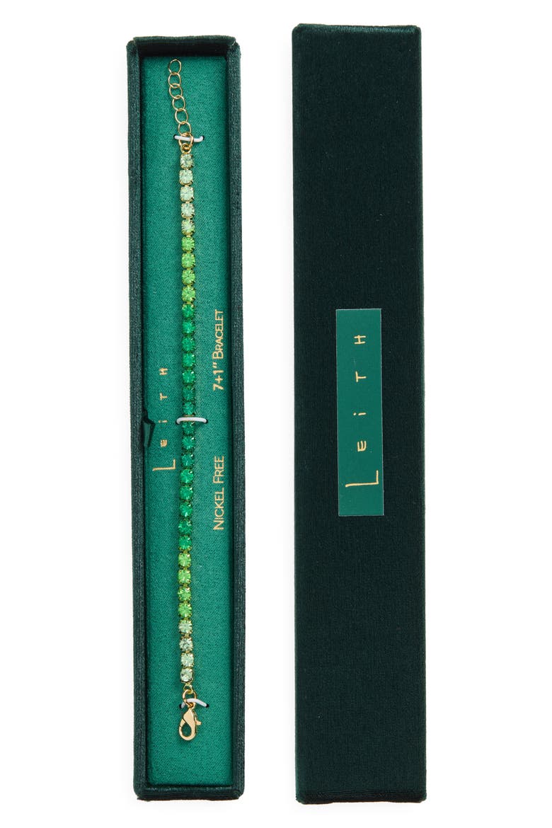 Gradient CZ Tennis Bracelet, Main, color, GREEN MULTI- GOLD