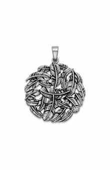 Feather Round Pendant