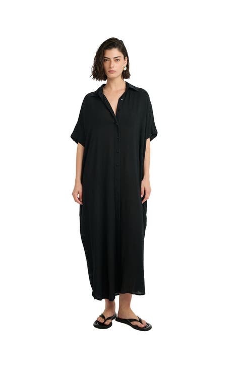 Resort Maxi Shirt Dress Cover-Up