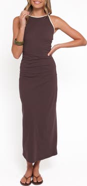Petal & Pup Fiona Contrast Trim Stretch Cotton Maxi Dress