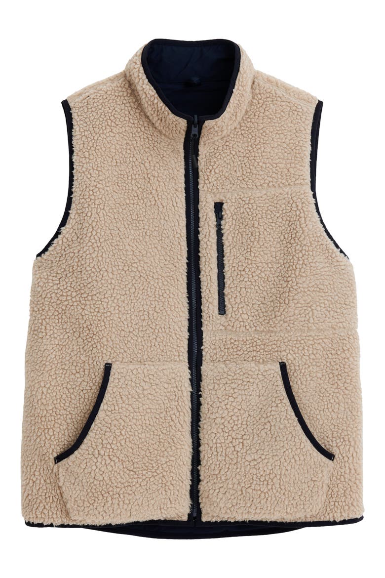 Reversible Fleece Vest, Alternate, color, NATURAL/ NAVY