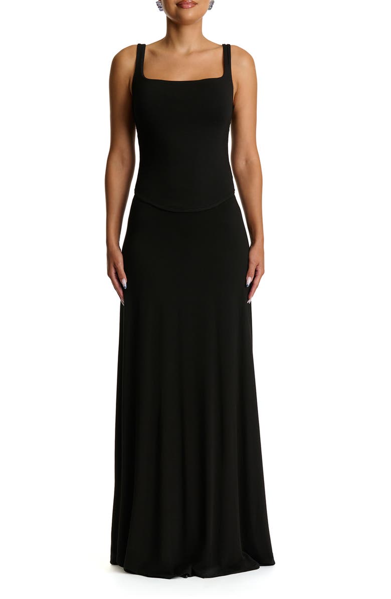 Naked Wardrobe Smooth Flare Maxi Skirt, Alternate, color, Black