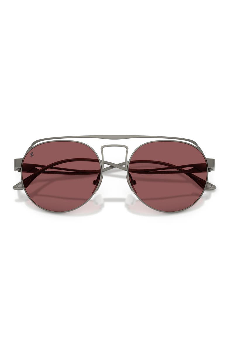 55mm Oval Sunglasses, Alternate, color, MATTE GUNMETAL / RED