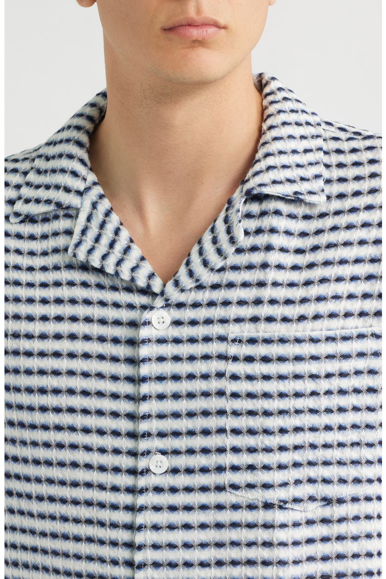 Riita Waffle Linen Camp Shirt, Alternate, color, BLUE