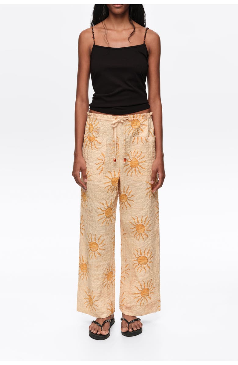 Bimba y Lola Textured Cotton Jogger Trousers, Main, color, Bimba By The South