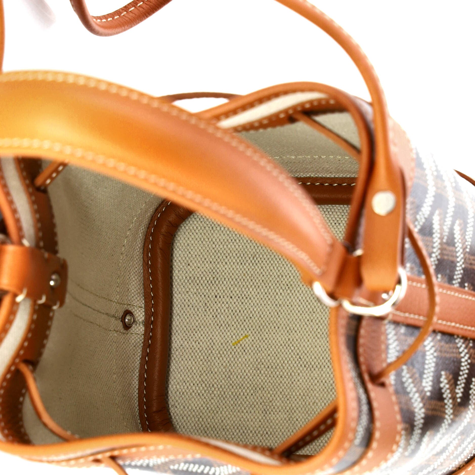 Pre-Owned Goyard Petit Flot Bucket Bag Coated Canvas Mini, Alternate, color, Brown