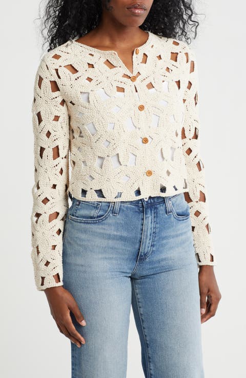 Cotton Openwork Cardigan