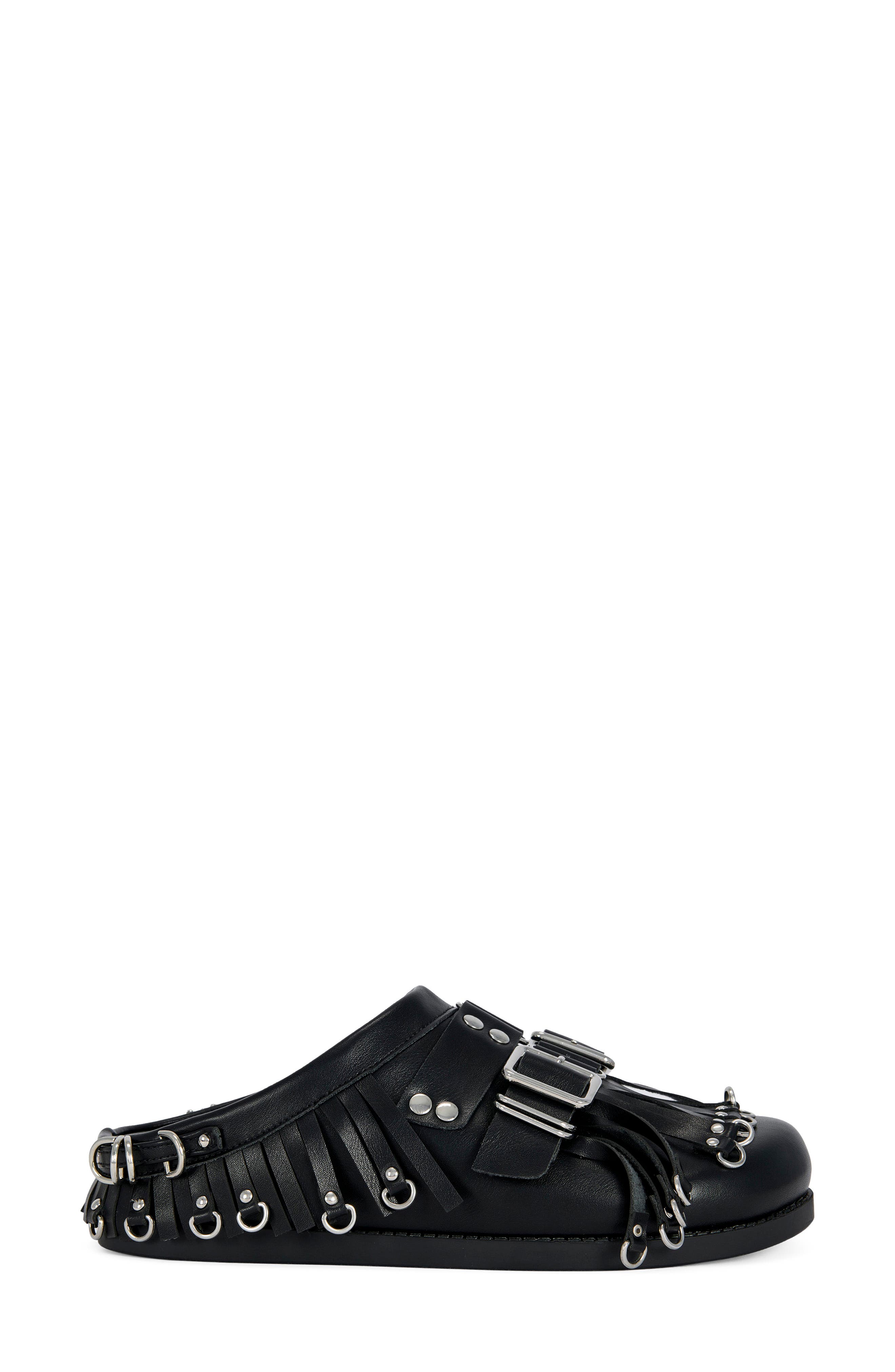 Irving Faux Leather Clog, Alternate, color, BLACK