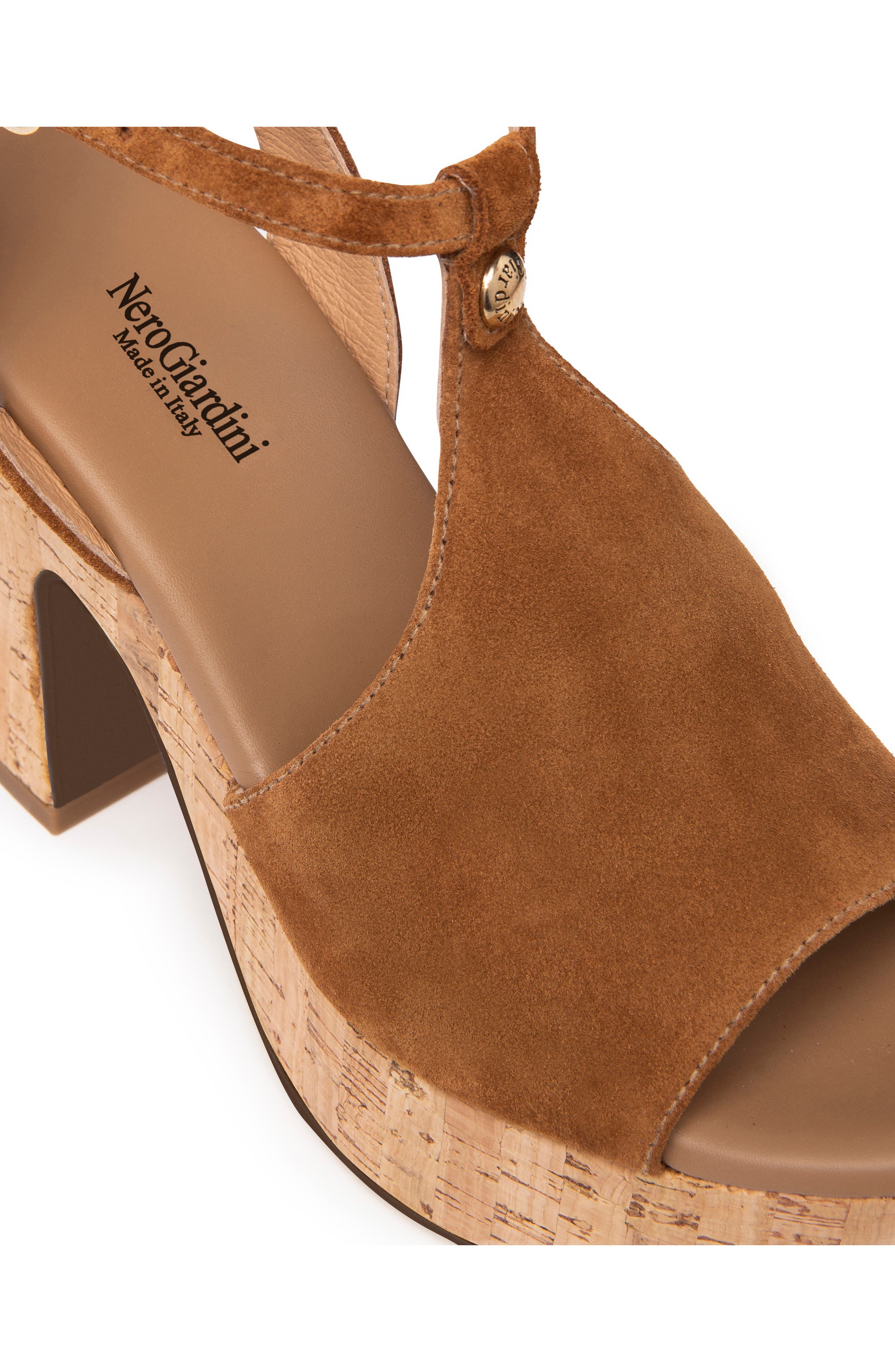 NeroGiardini Ankle Strap Platform Sandal, Alternate, color, 