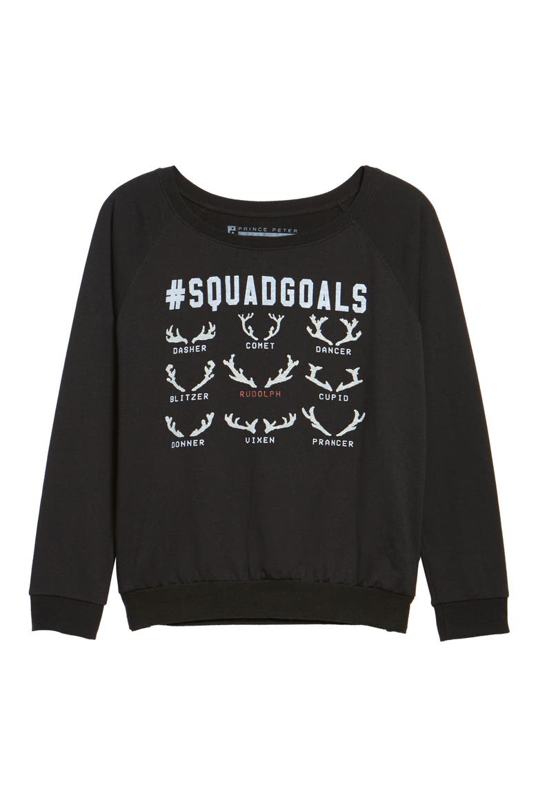 #SquadGoals Sweatshirt, Alternate, color, BLACK
