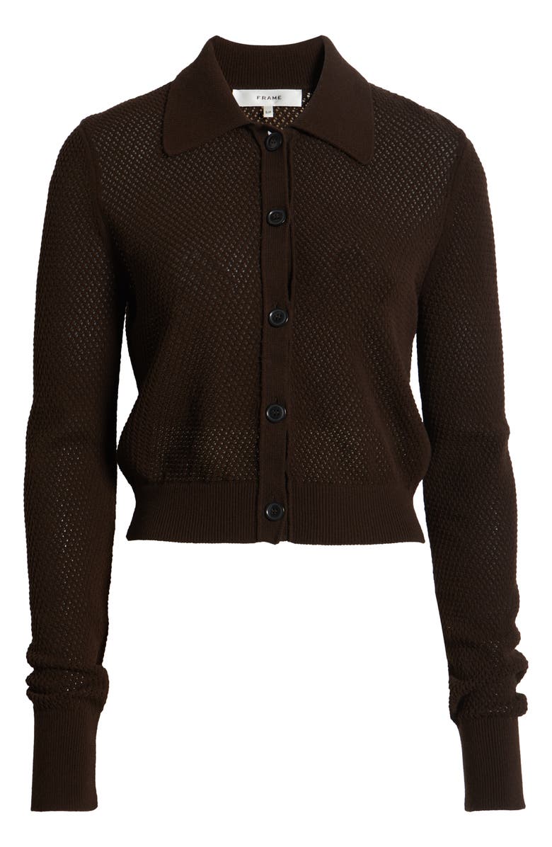 FRAME The Shrunken Lace Knit Cardigan, Alternate, color, 