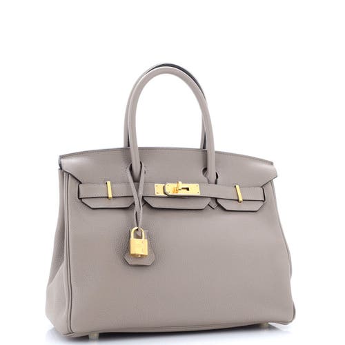 Pre-owned Hermes  Hermes Birkin Handbag Grey Togo With Gold Hardware 30 In Gray
