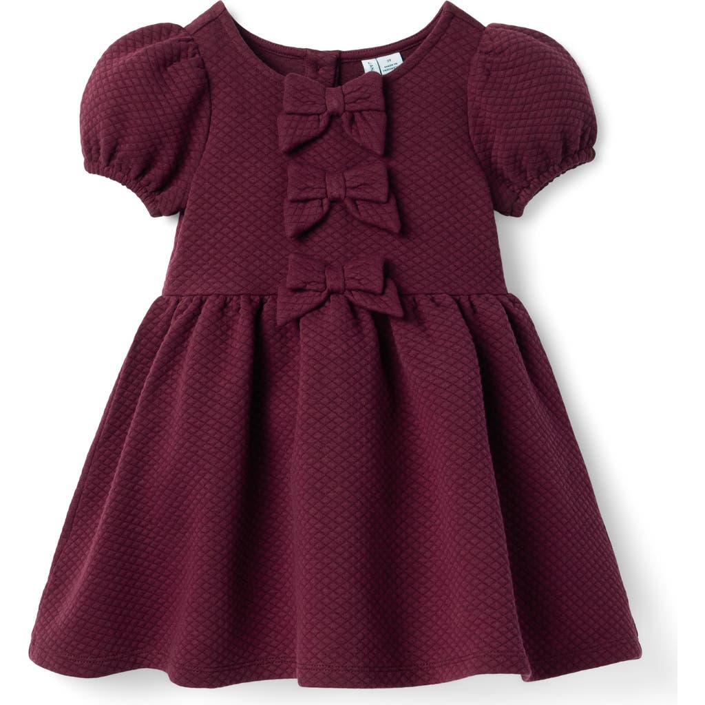 Janie And Jack Quilted Bow Dress In Purple