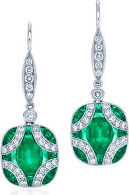 Kwiat Emerald & Diamond Drop Earrings