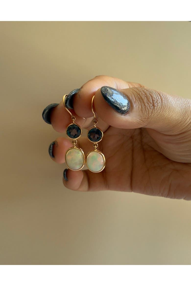Celestial Duo Earrings, Alternate, color, Blue